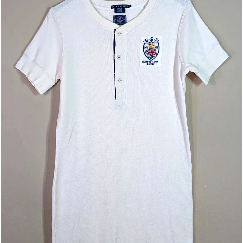 RALPH LAUREN US OLYMPIC WHITE HENLEY COTTON DRESS NWOT